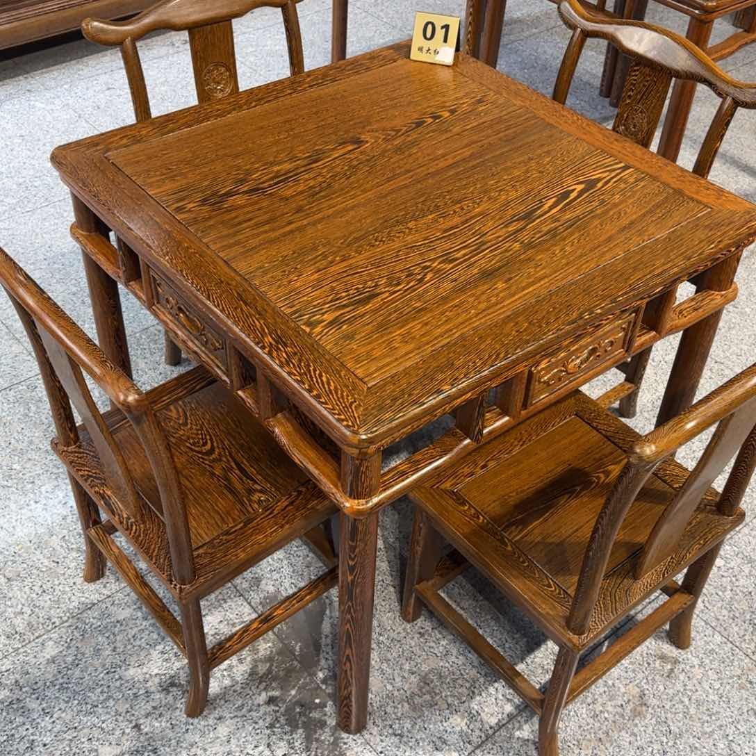 鸡翅木类成套家具禾*丰78✖️78高68单桌