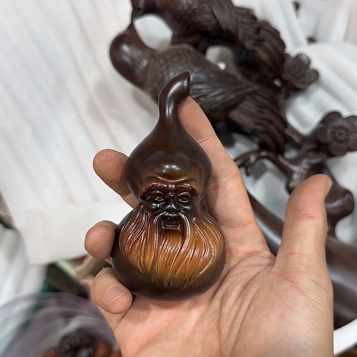 木黑檀木12寿星葫芦一个