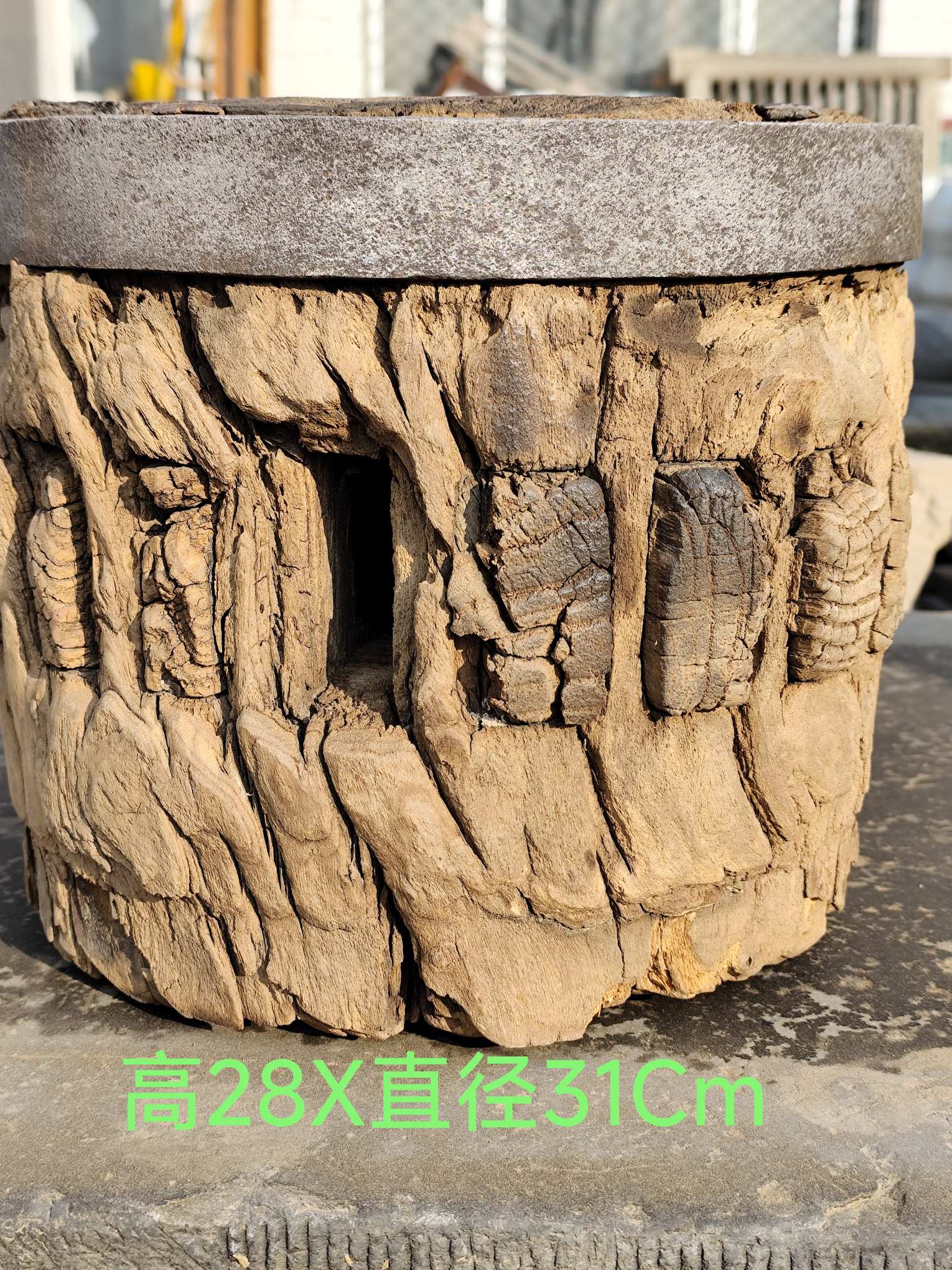 百年老榆木风化轴头 风化特好已处理干净复古饰品