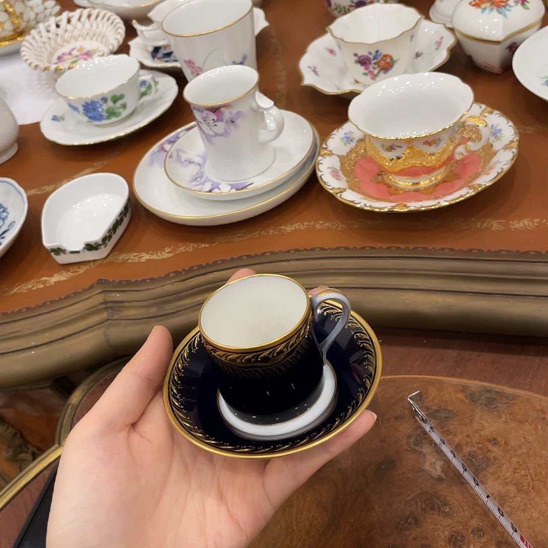 瓷片中古kpm摩卡杯子