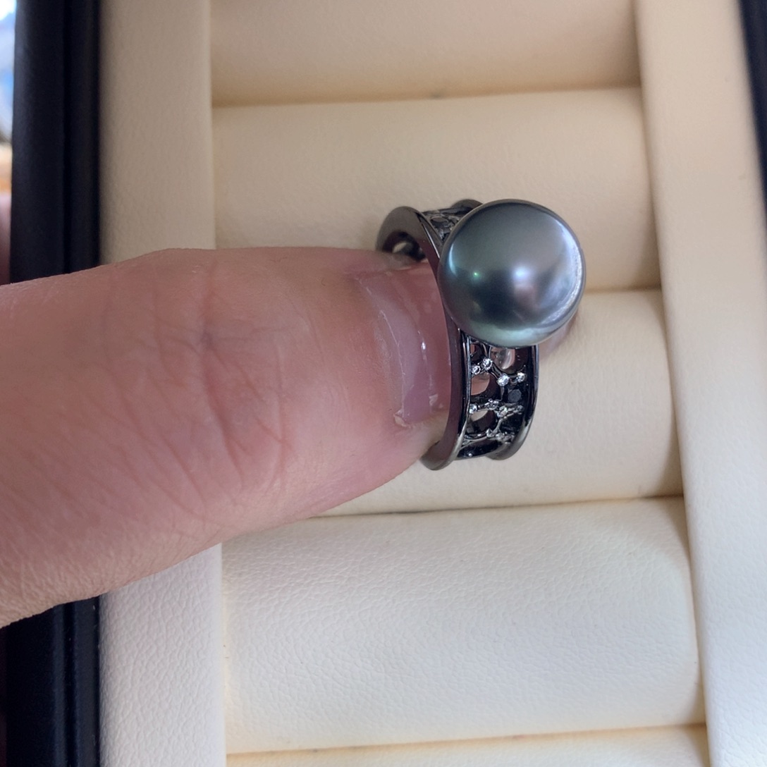 海水珍珠戒指银S925镶嵌