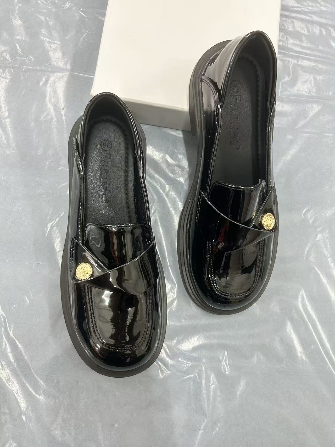 肥仔推荐 2891-12 时尚英伦风橡胶软底女士乐福鞋小皮鞋百搭