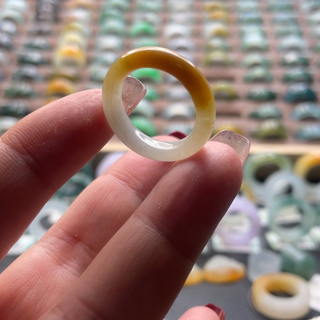 翡翠戒指未镶嵌戒指15.5