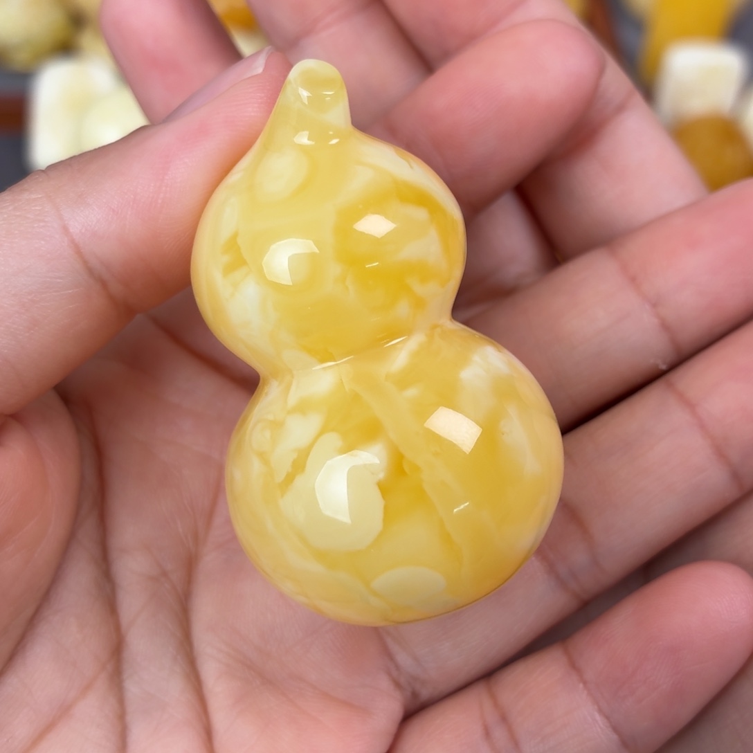 蜜蜡未镶嵌吊坠(不含链)妖花葫芦