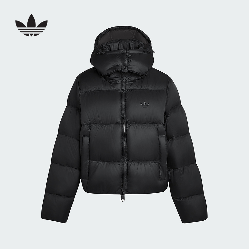 adidas/阿迪达斯2025女保暖运动600蓬鸭绒连帽短款羽绒服 KG4905