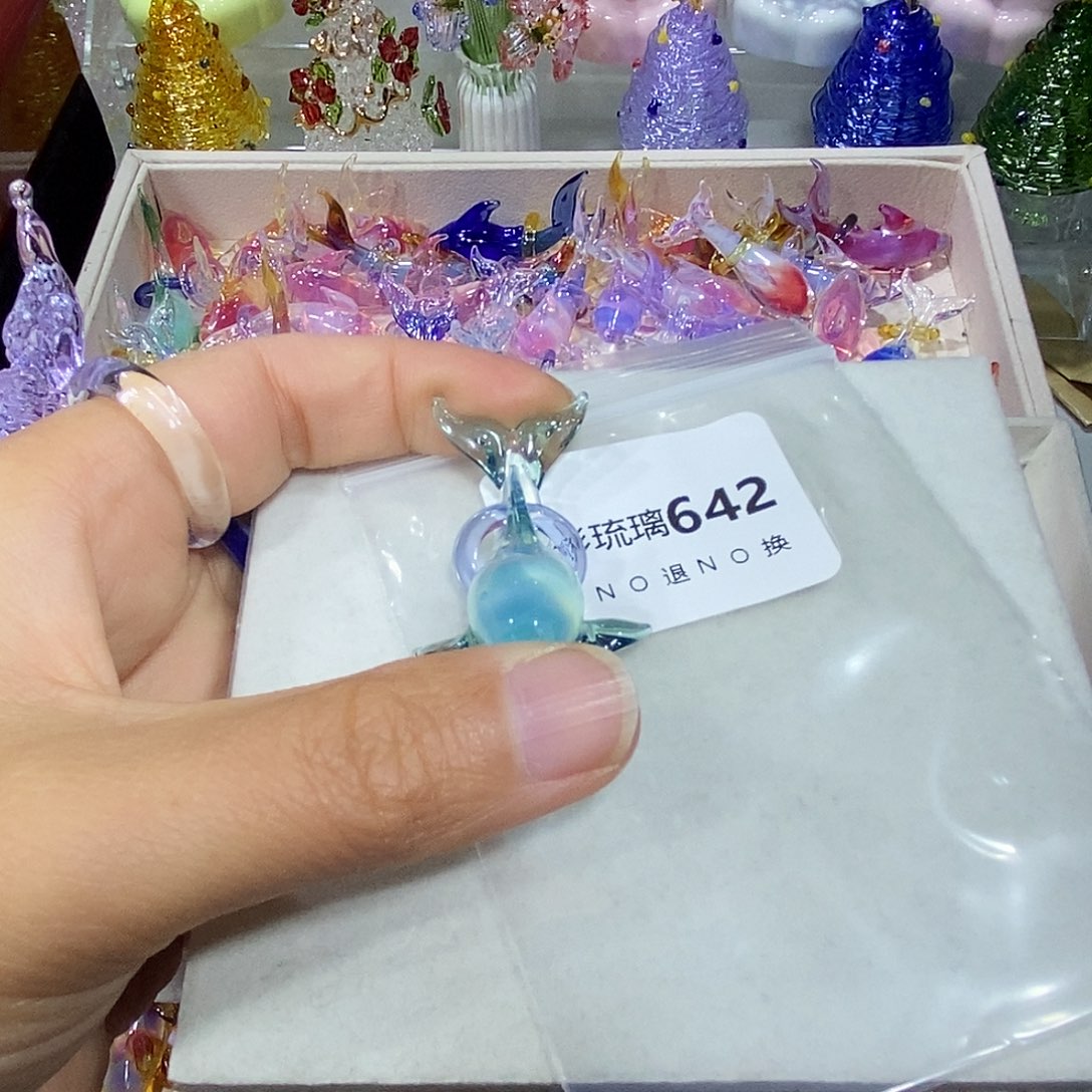 晚***落玻璃颈饰642海豚一个