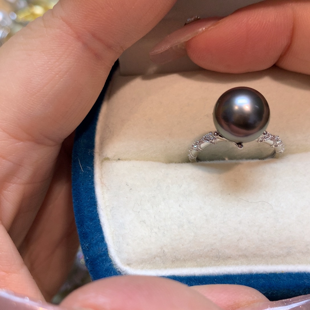 海水珍珠戒指银S925镶嵌