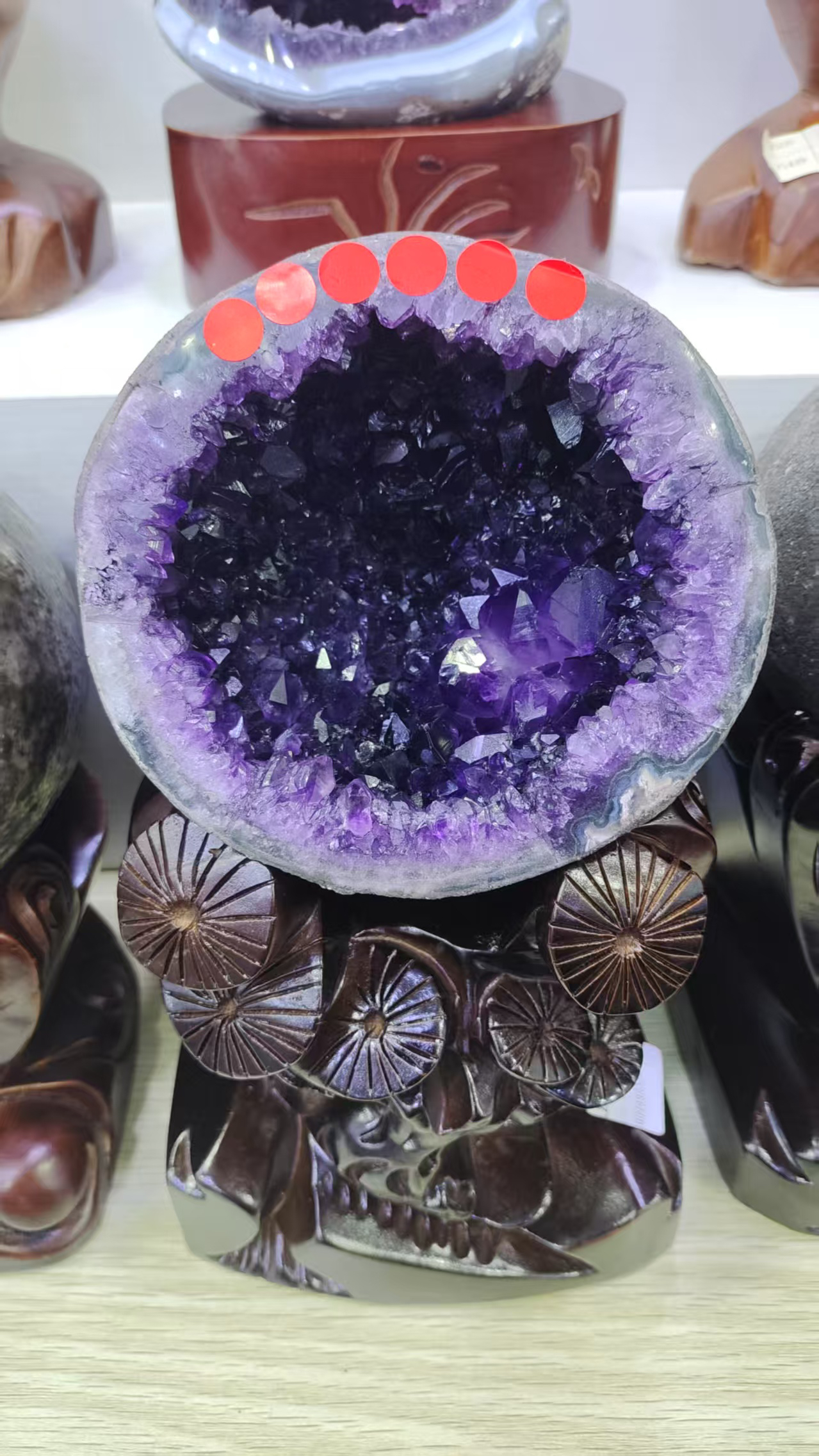 紫水晶钱袋子摆件