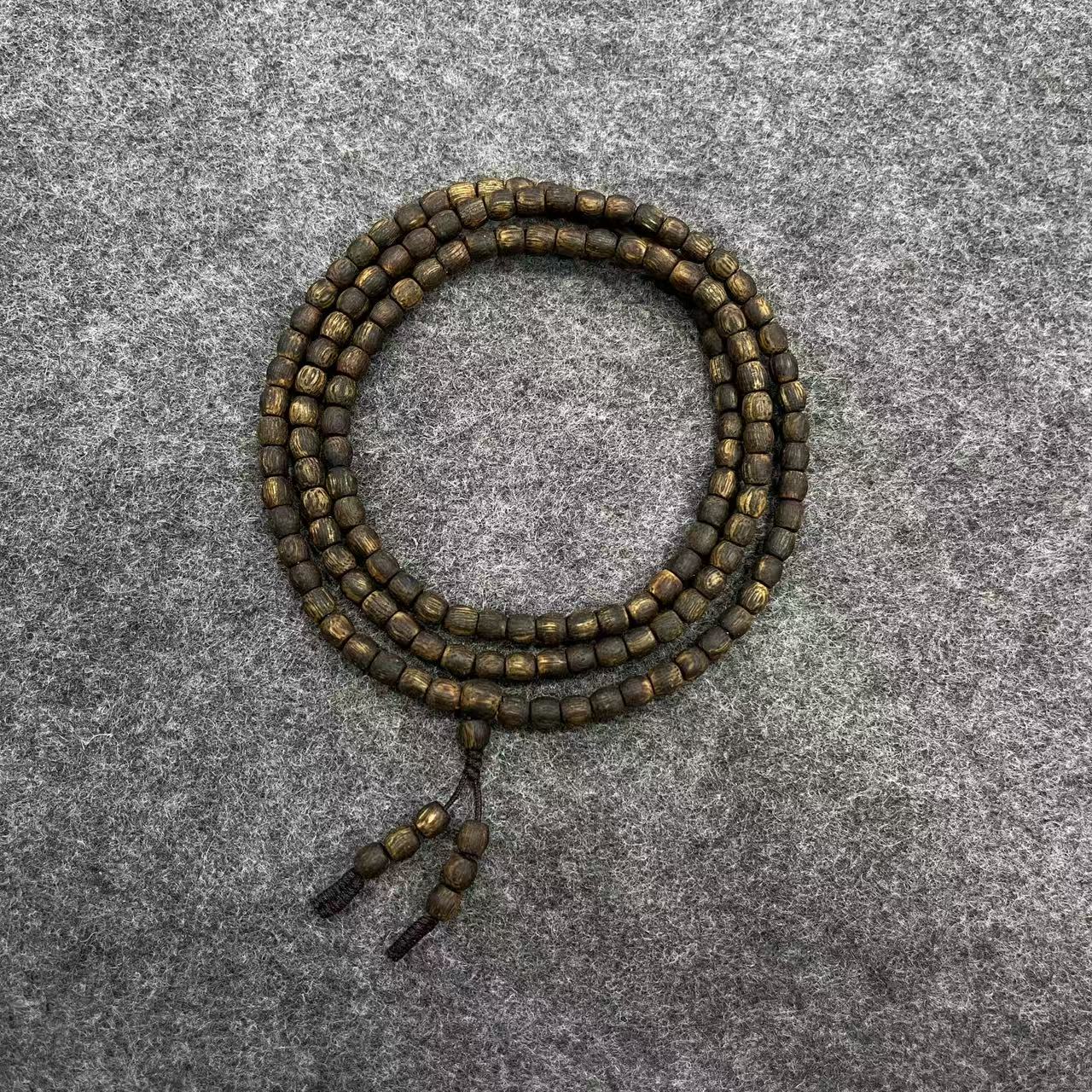 沉香【乌身沉水级】棋楠4MM桶珠长串手串一条多样性发货（64）