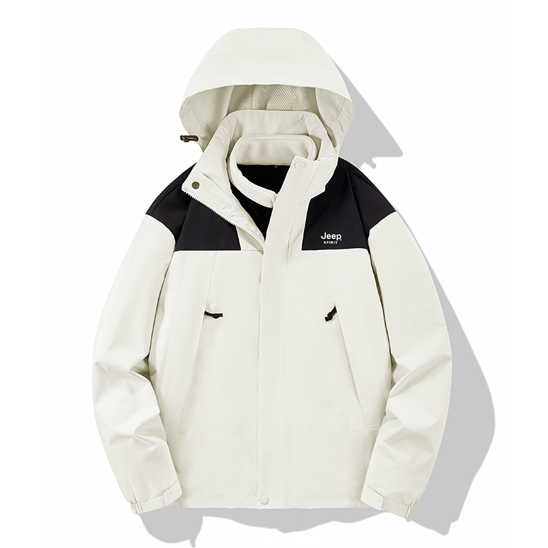 JEEPSPIRIT三合一冲锋衣情侣户外运动登山服防风防水保暖外套
