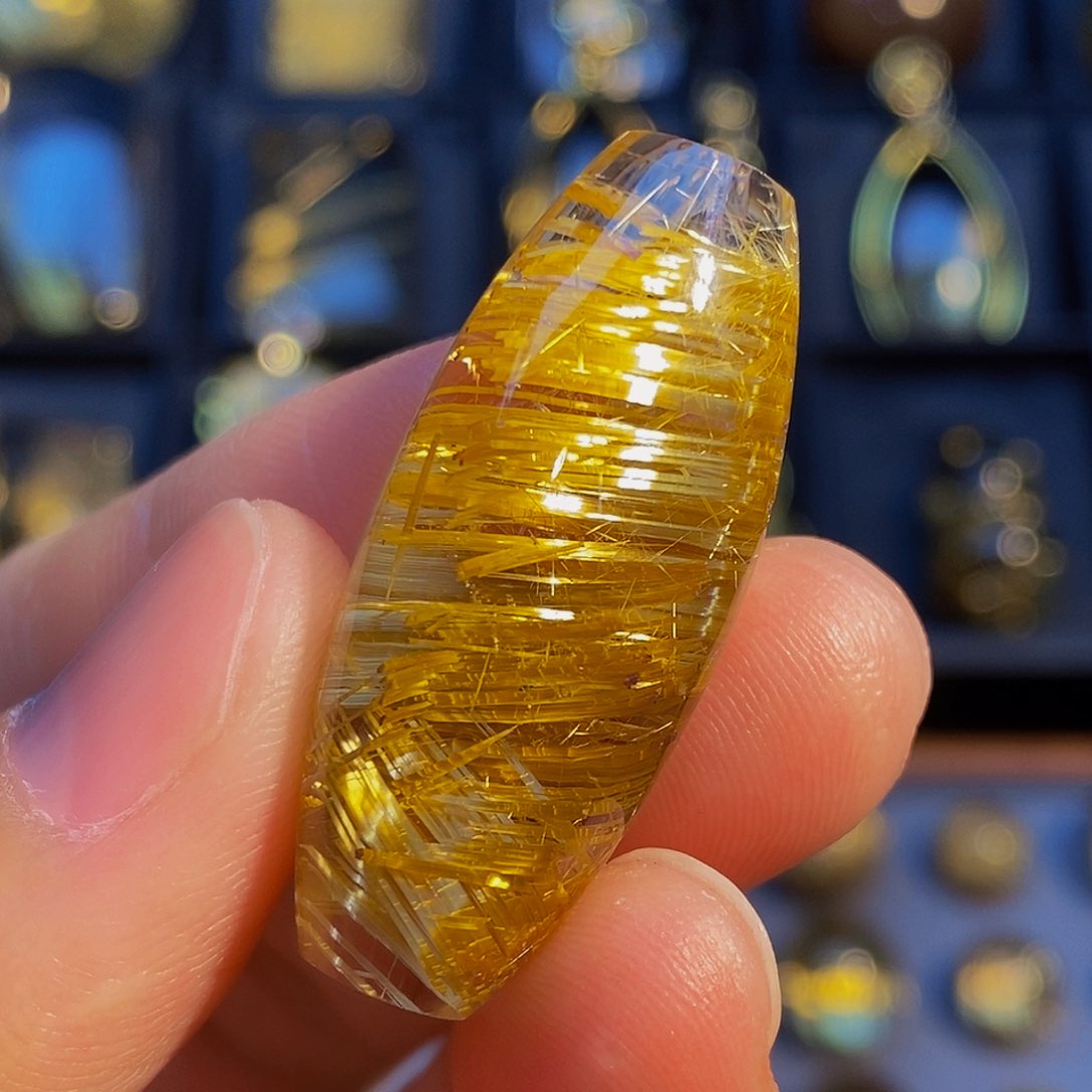 水晶颈饰未镶嵌天然钛晶桶珠吊坠