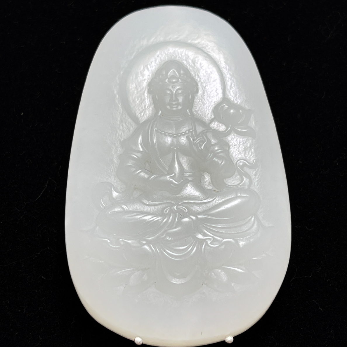 旧藏和田玉白玉观音挂件吊坠