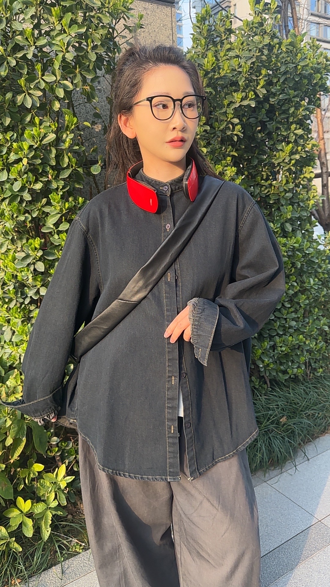 圆领水洗牛仔外套