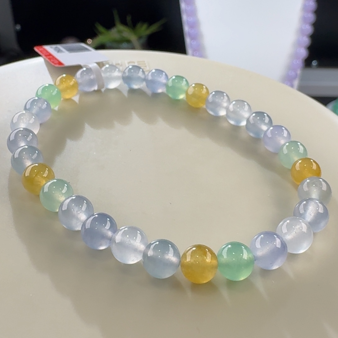 翡翠手链未镶嵌精品多宝单圈