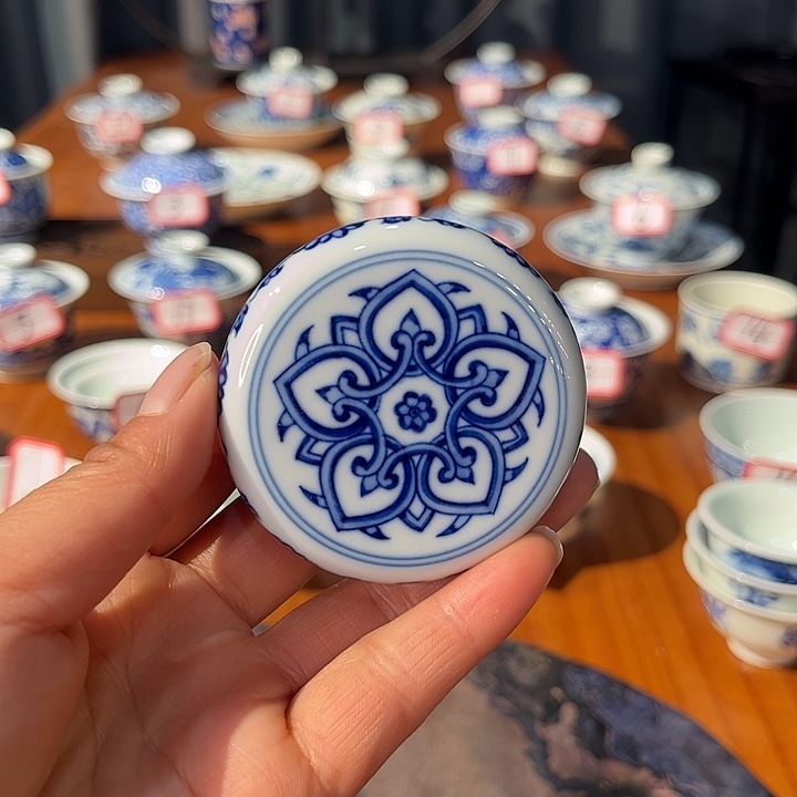 镹曰茶闲柴窑手工手绘青花