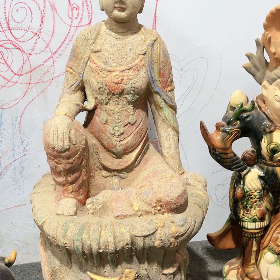 瓦当摆件摆件茶桌茶台陶瓷天*