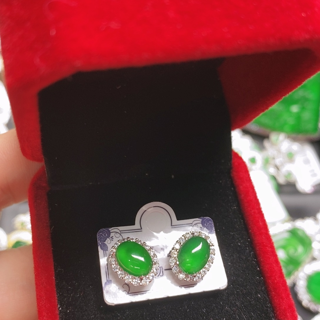 翡翠耳饰未镶嵌耳钉6