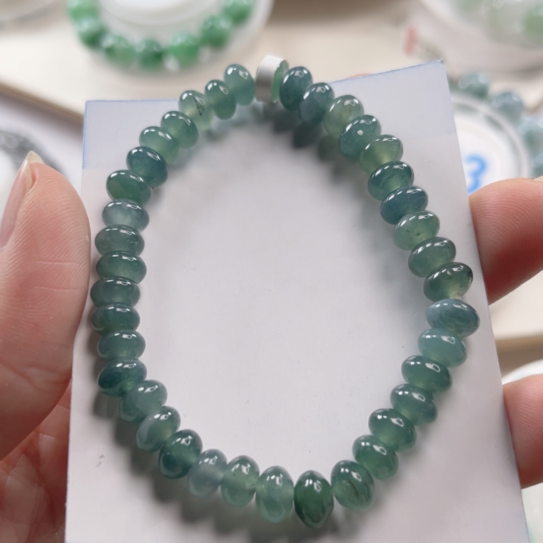 翡翠未镶嵌手链手串7+