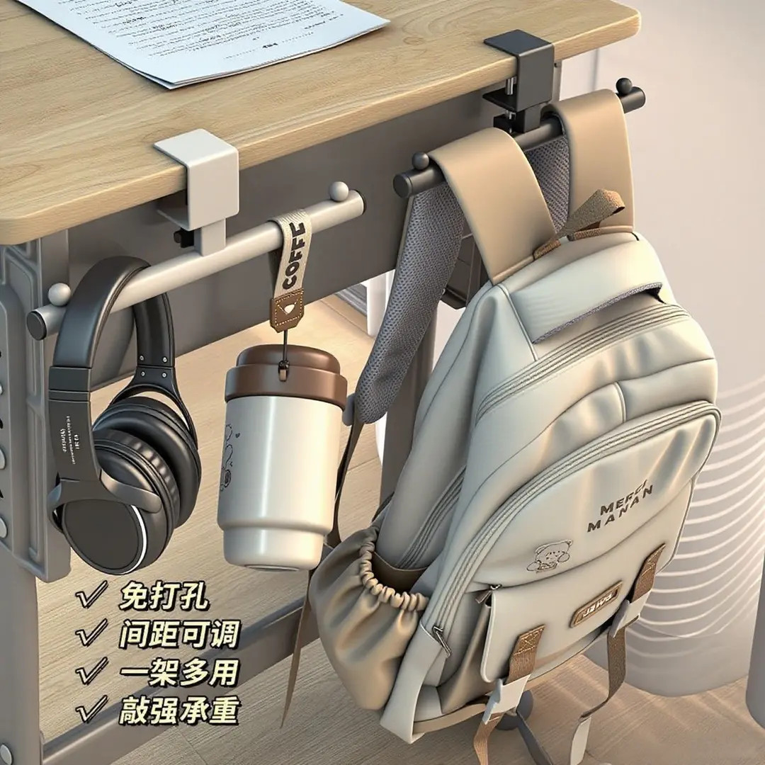 书包挂钩学生书桌桌边挂包神器桌面工位挂架侧边办公桌下改造好物