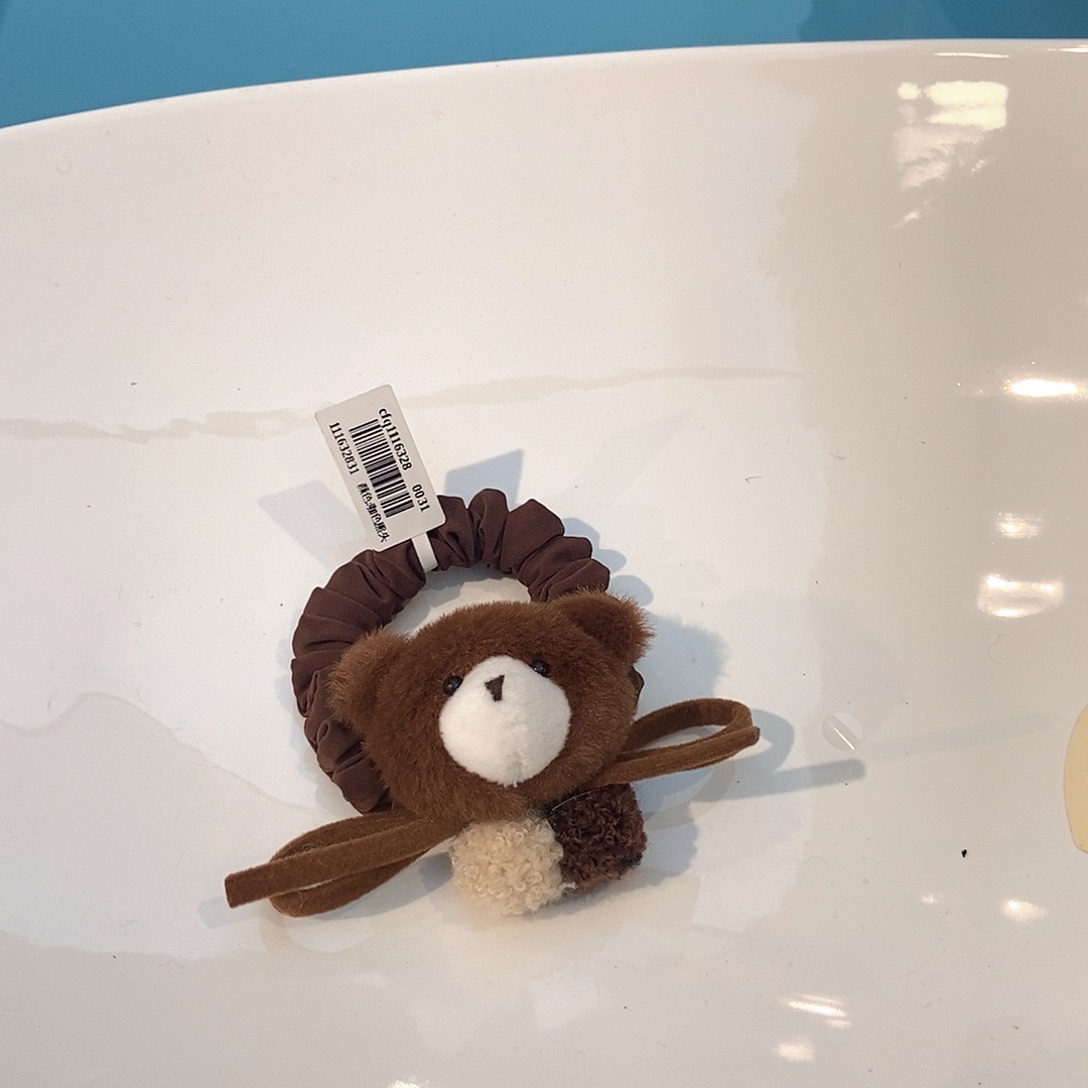 布艺铁合金小熊面膜头绳0