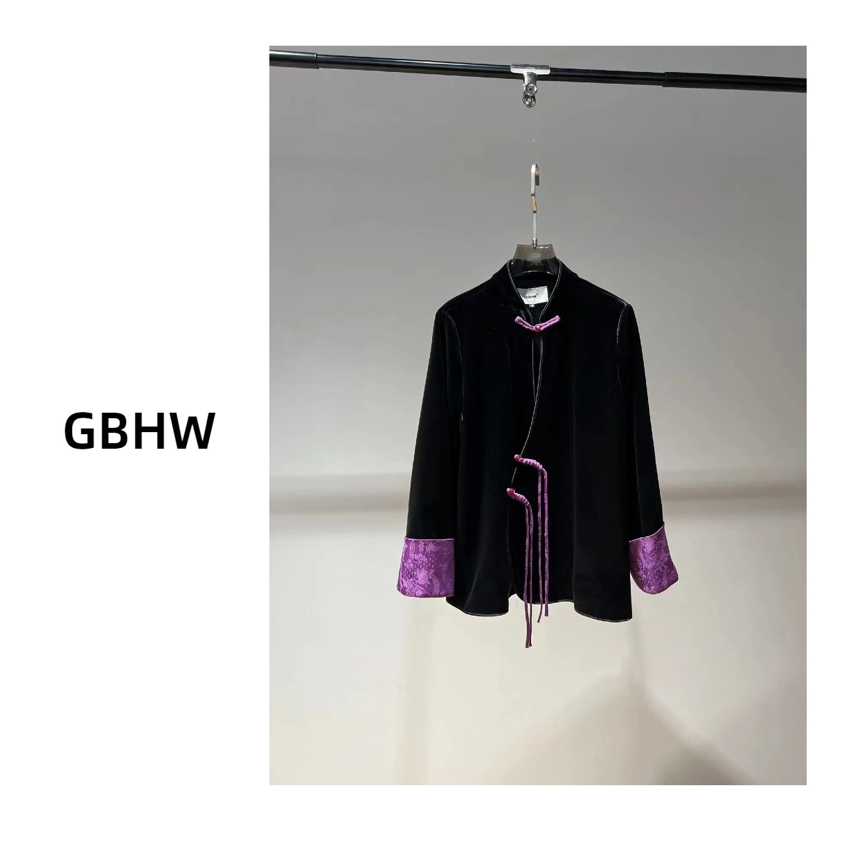 80392 高级感女新中式轻国风外套网红轻奢气质黑色重工 2