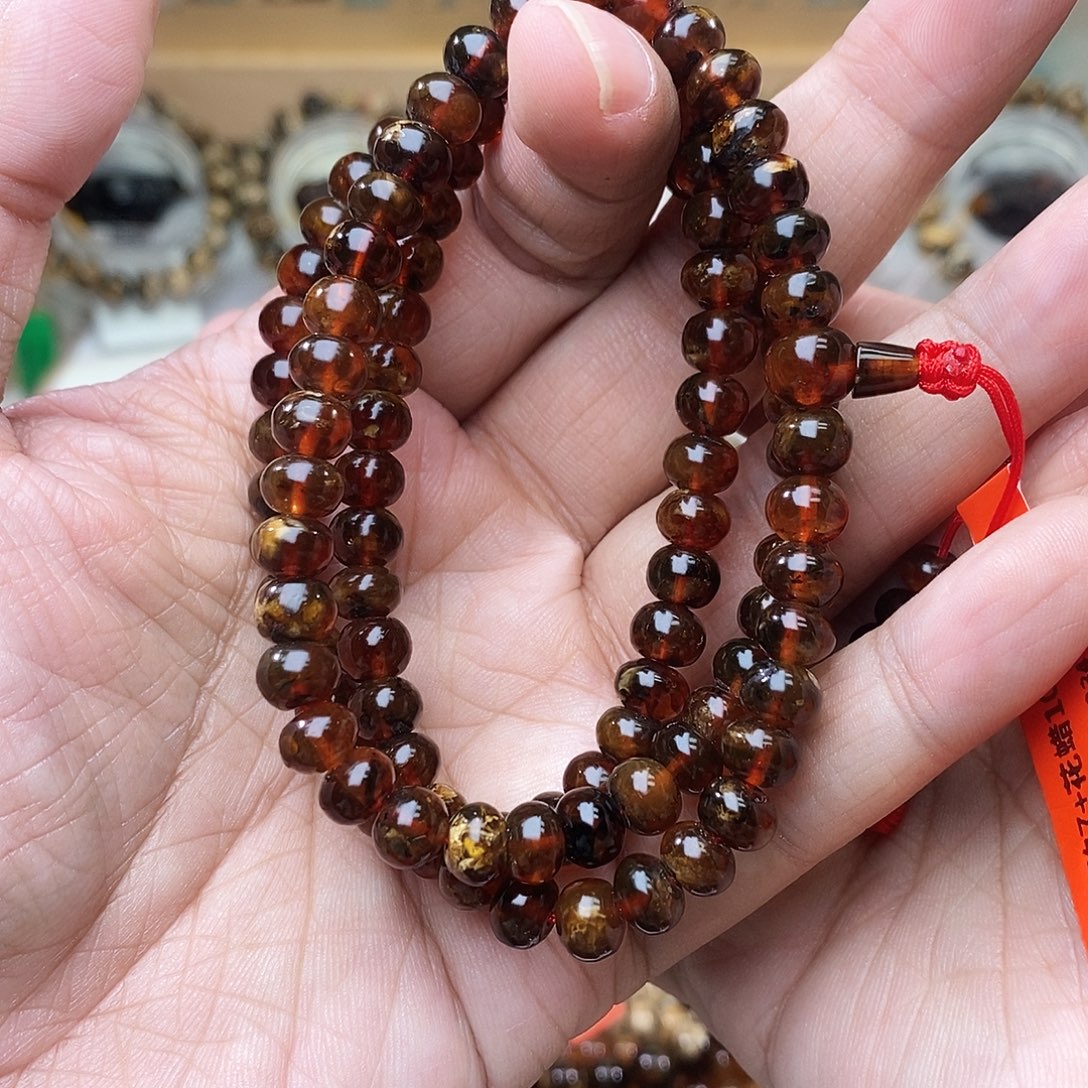 琥珀未镶嵌手链7血辣