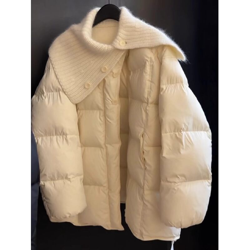 白色女2025冬季新款巨好看的高级感保暖设计感短款通勤风外套上衣