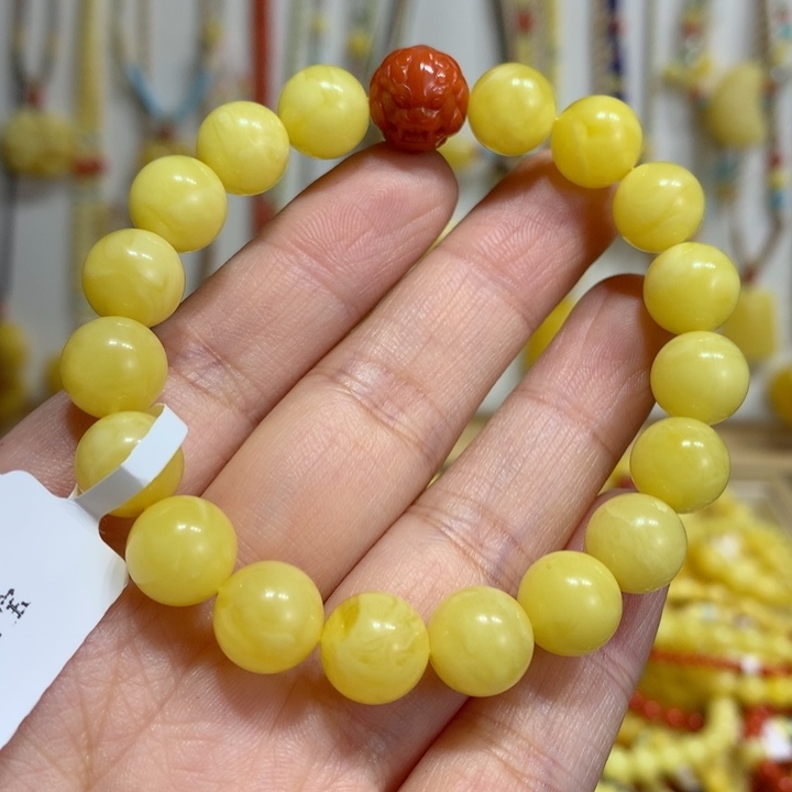 蜜蜡未镶嵌手链9.8mm