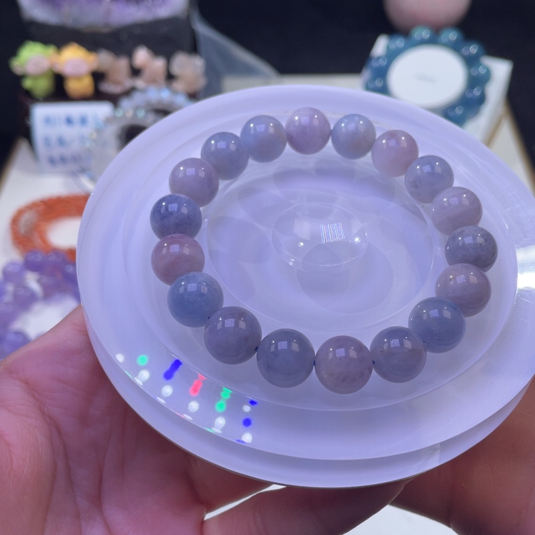 未镶嵌手链水晶紫罗兰方钠石11+