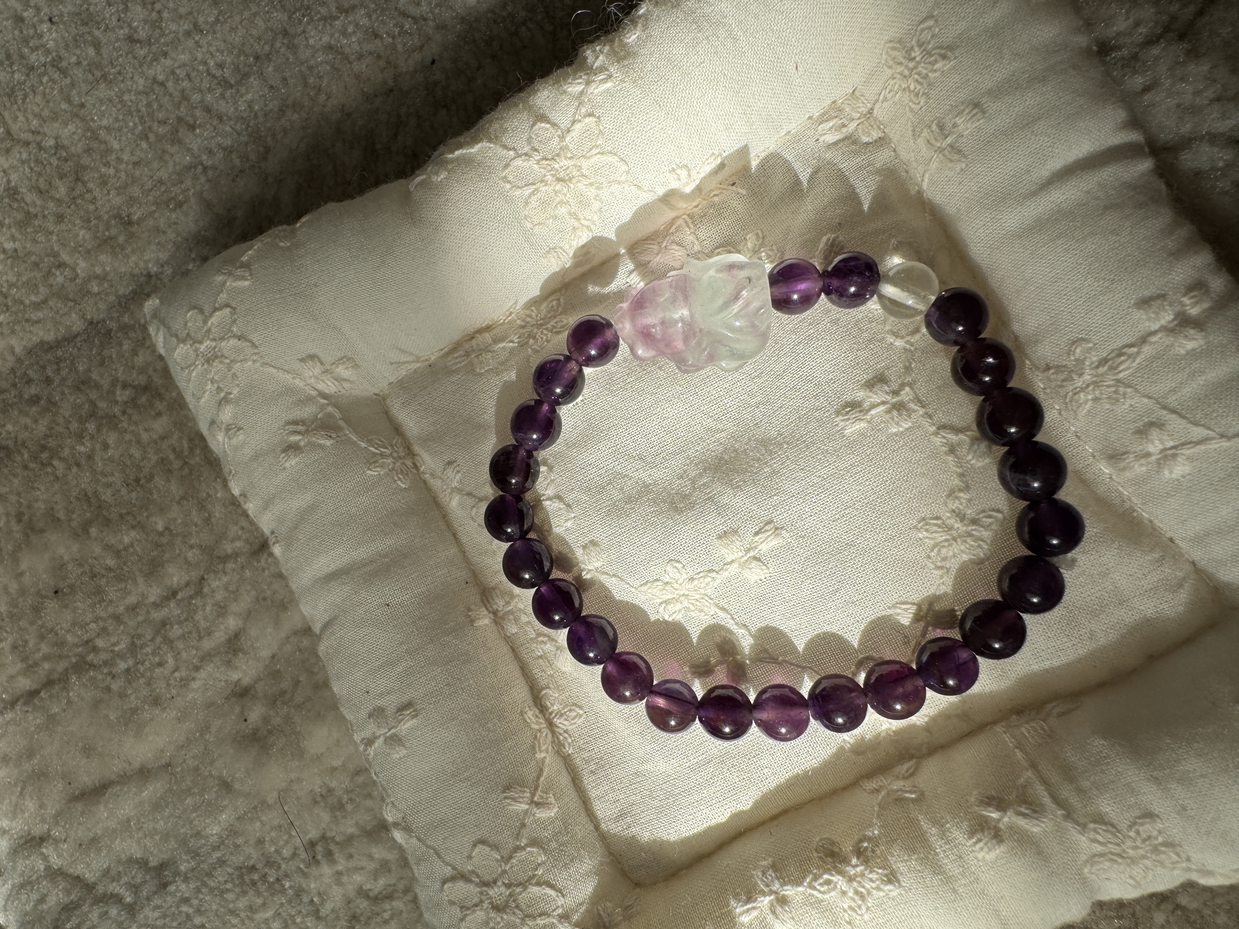 非金属陶瓷手链 紫色简约风轻奢串珠气质女士百搭单圈时尚渐变