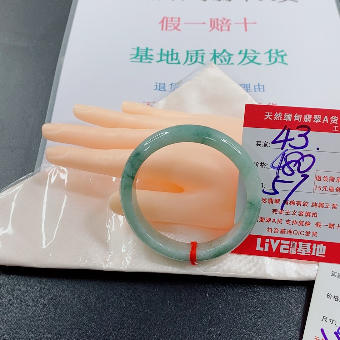 翡翠手镯未镶嵌咸***鱼天然的43