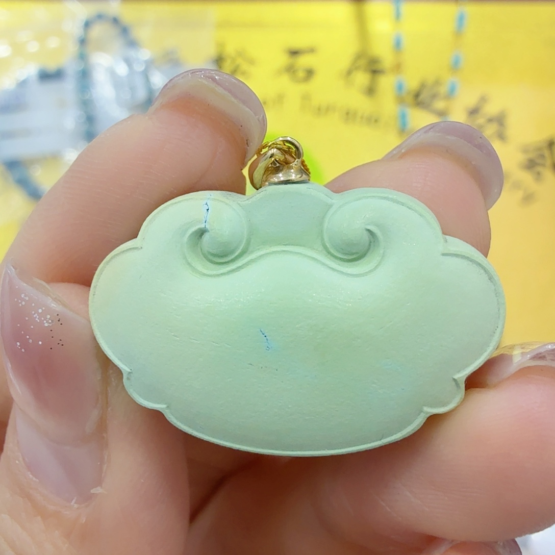 绿松石18K金镶嵌珠宝奇石