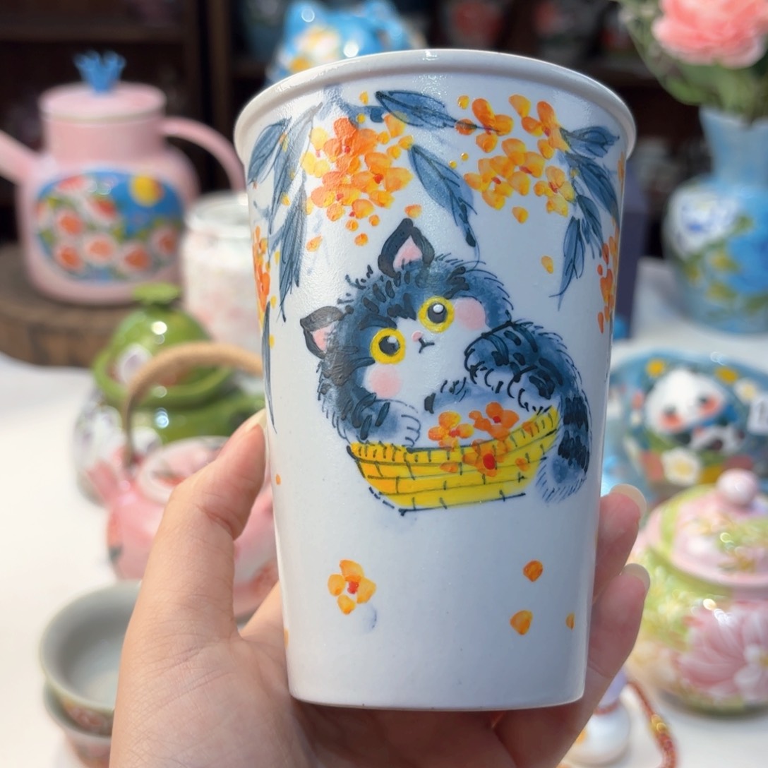 景德镇手绘高温釉下彩陶瓷茶具