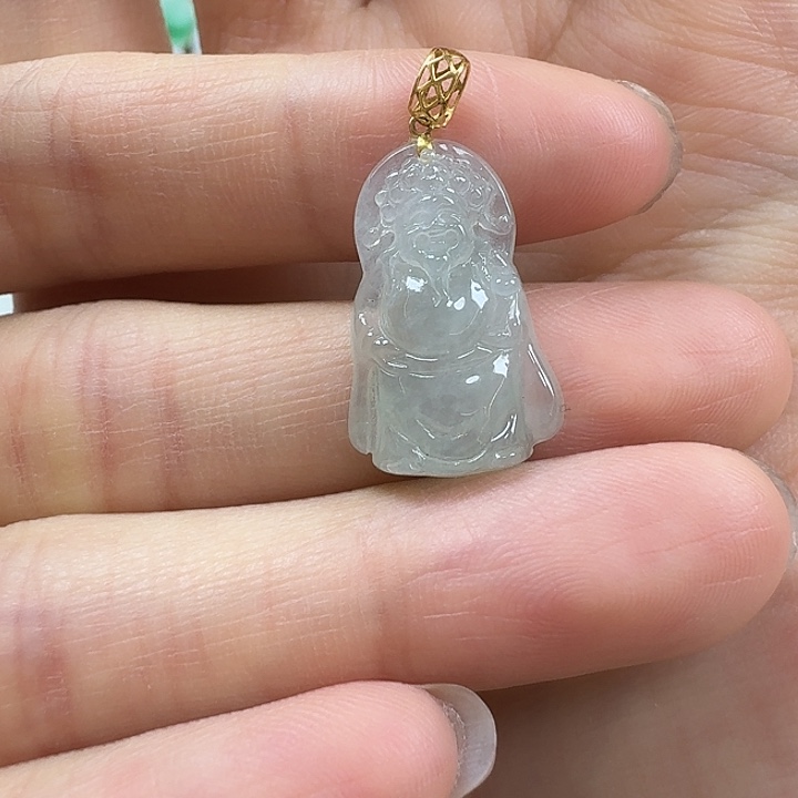 翡翠未镶嵌颈饰财神