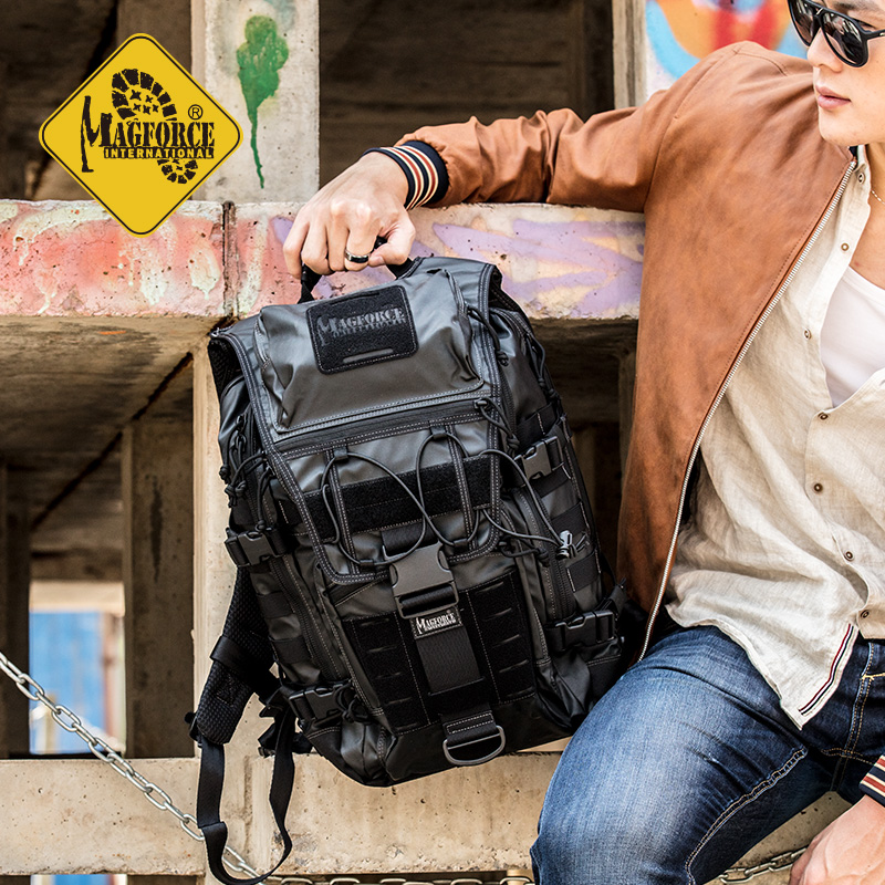 MAGFORCE麦格霍斯台马0521户外背包战术双肩包男电脑包胶黑防泼水