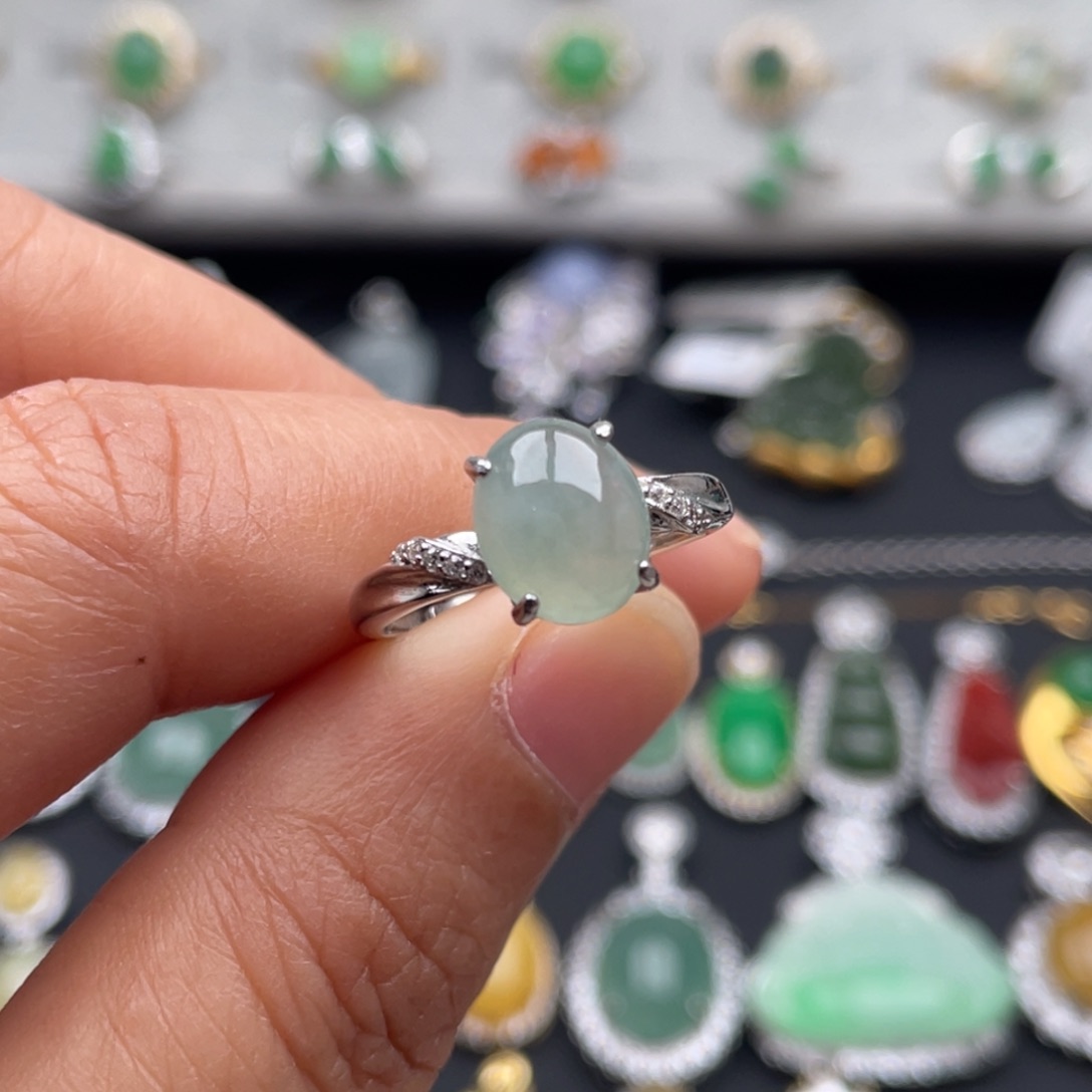 翡翠银S925镶嵌吊坠(不含链)