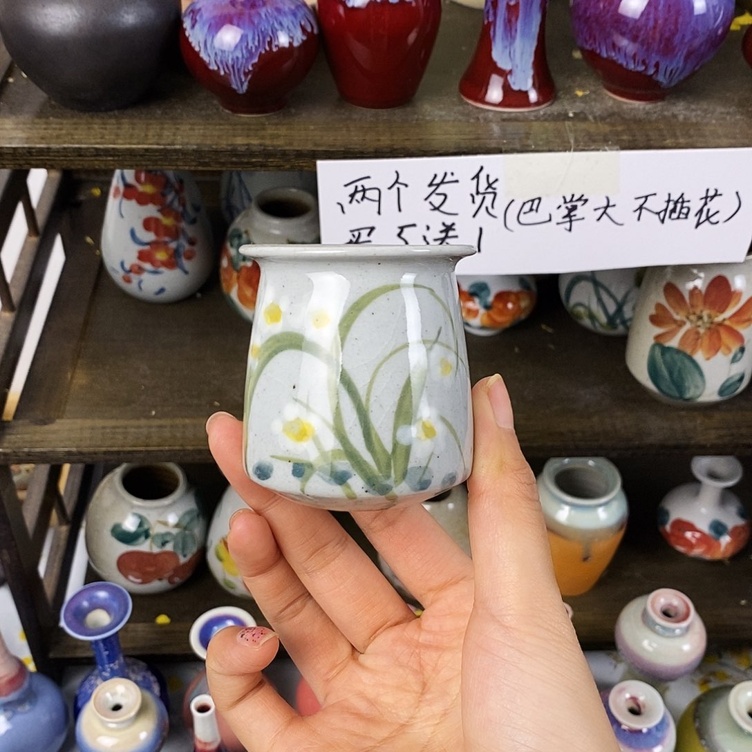 摆件景德镇高温陶瓷小花瓶
