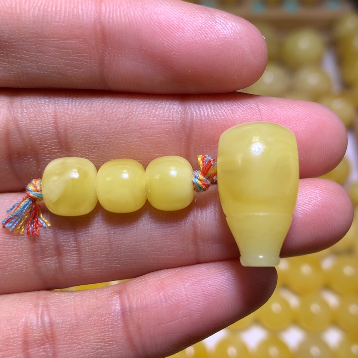 蜜蜡裸石未镶嵌天然俄料黄白花蜜蜡套装8.5-11.5