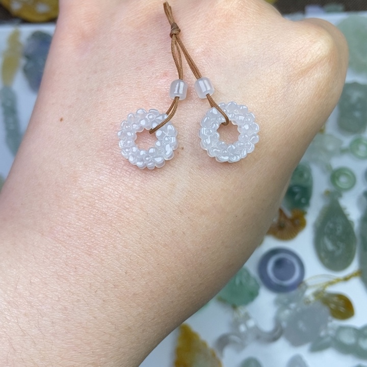 定制翡翠未镶嵌耳饰