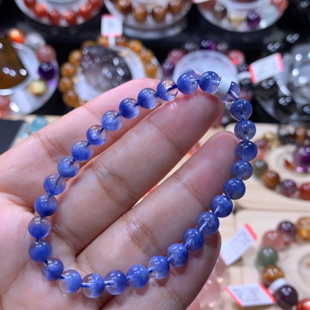 手链水晶未镶嵌蓝线石6mm