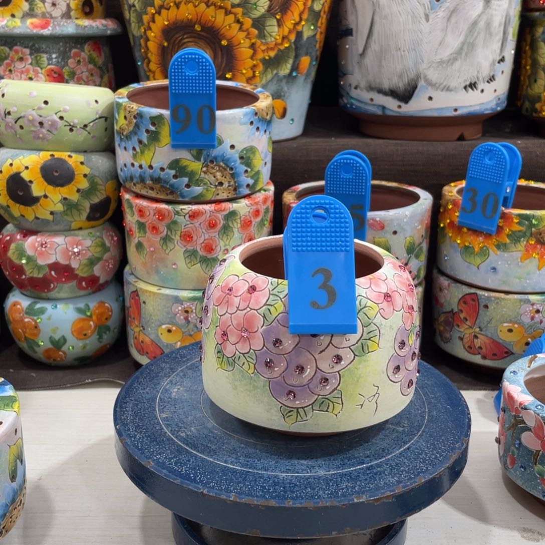 红陶多肉花盆收口小盆