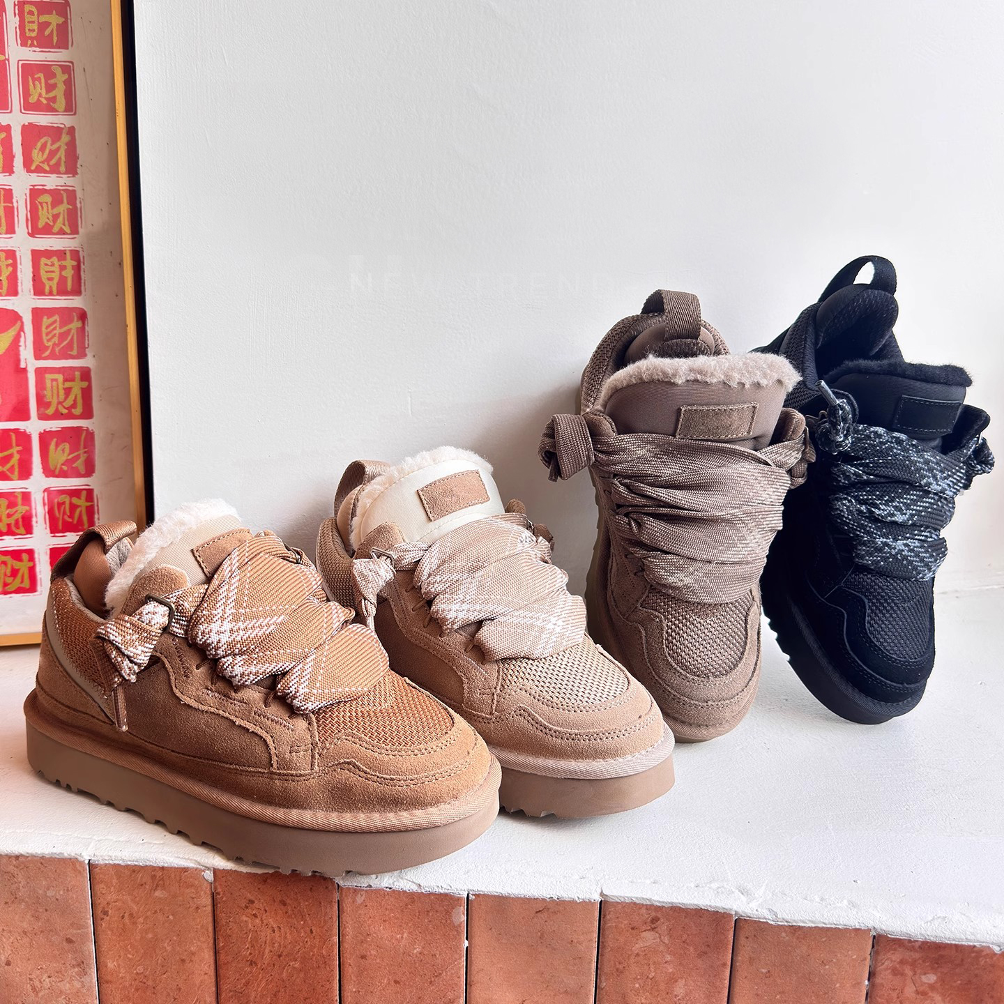 桑坡百搭厚底雪地靴保暖栗色圣诞雪地靴时尚雪地靴运动鞋