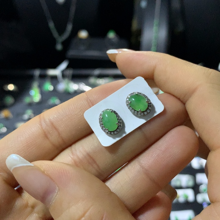 翡翠银S925镶嵌戒指