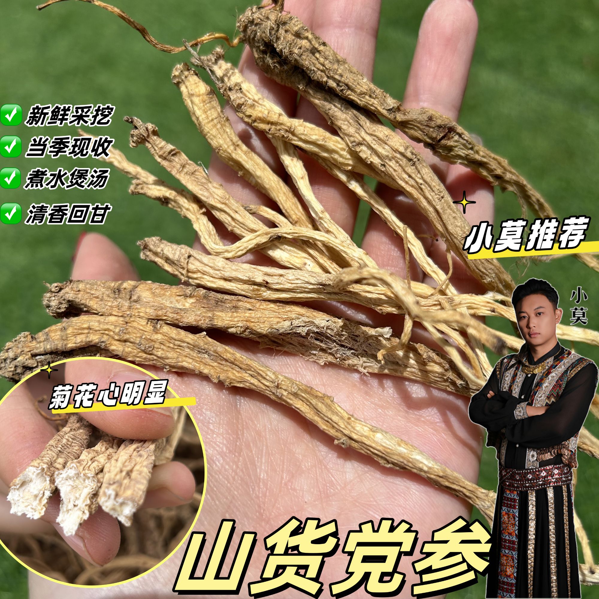 [山货党参]  拍50g送50g 到手100g 整根