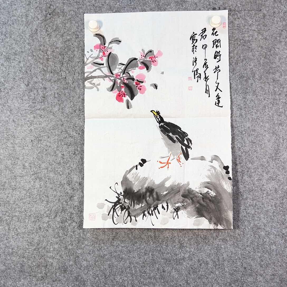 国画349 花鸟和蝴蝶等鸟类都能