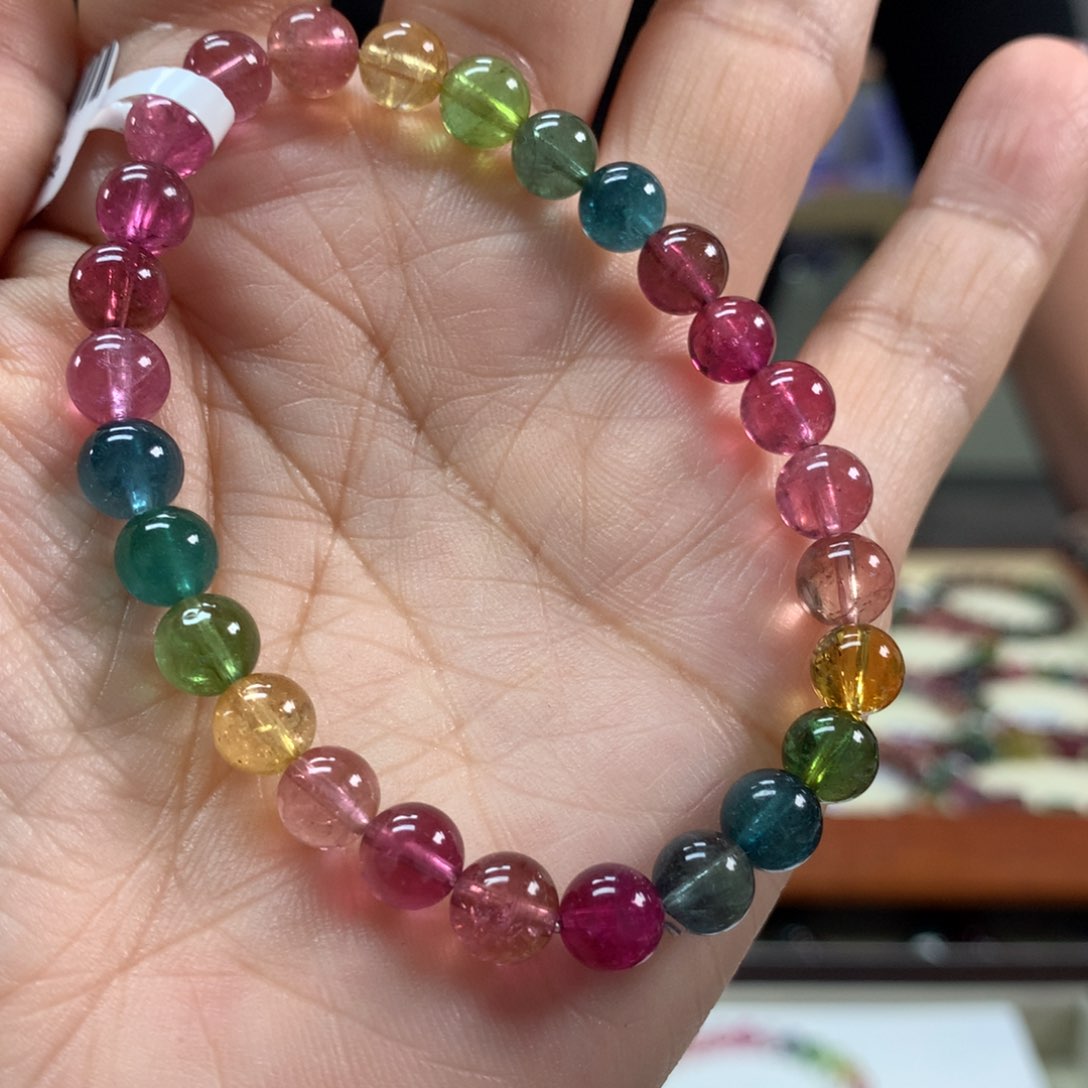 碧玺手链未镶嵌7毫米左右