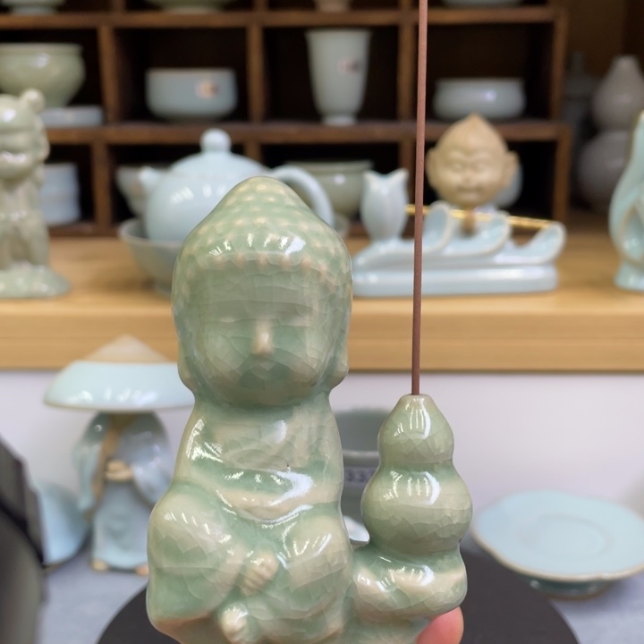 杯子微瑕豆绿香插
