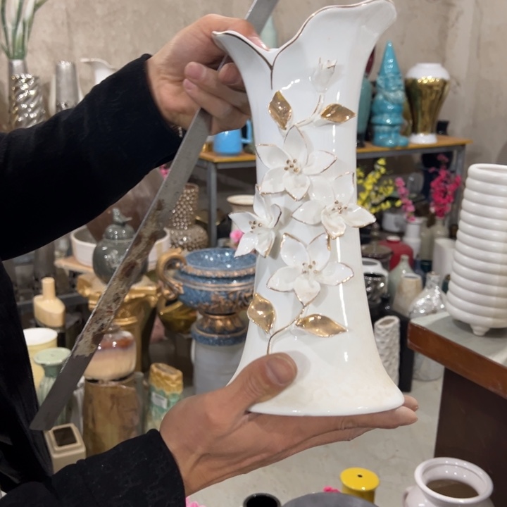 摆件高30口9公分微瑕捡漏上釉不均