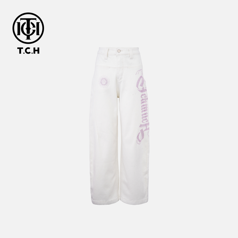 TCH私服烫钻时尚休闲百搭秋款加绒牛仔裤女T75C20E5093轻奢tch