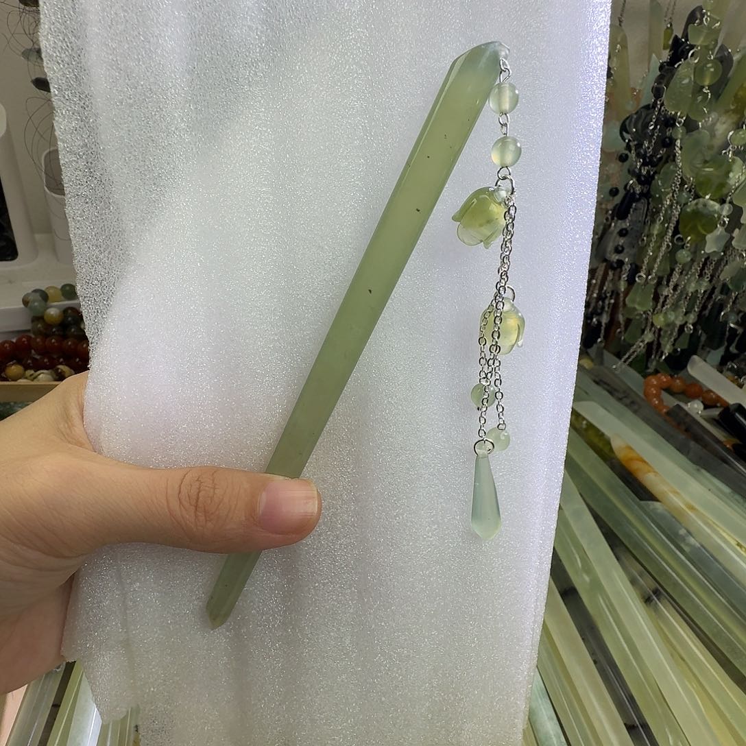 蛇纹石玉合金发饰